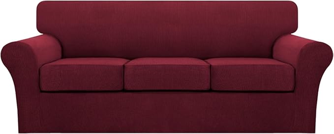 Turquoize 4 Piece Sofa Covers for 3 Cushion Couch Sofa Slipcover Soft Couch by Turquoize