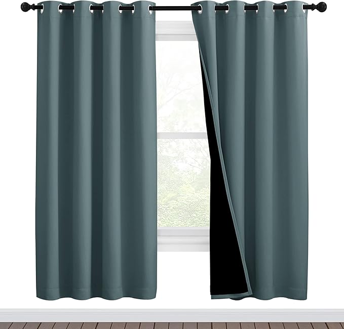 NICETOWN 100% Blackout Window Curtain Panels, Full Light Blocking Drapes by NICETOWN