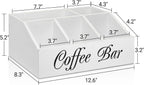 ugiftt Coffee Station Organizer for Counter, Wood Coffee Pods Holder Storage Basket, Tea Condiment Storage Organizer, Rustic Wood Bar Decor for Accessories