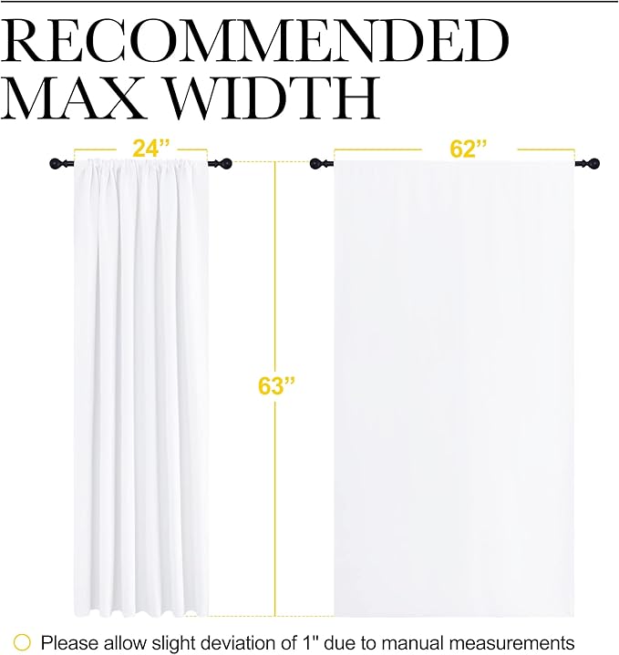 NICETOWN White Curtains, 50% Light Blocking Curtain Panels - Image 7