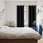 BGment Black Blackout Curtains for Bedroom 63 Inches Long, Each Panel 42 Inch - Image 2