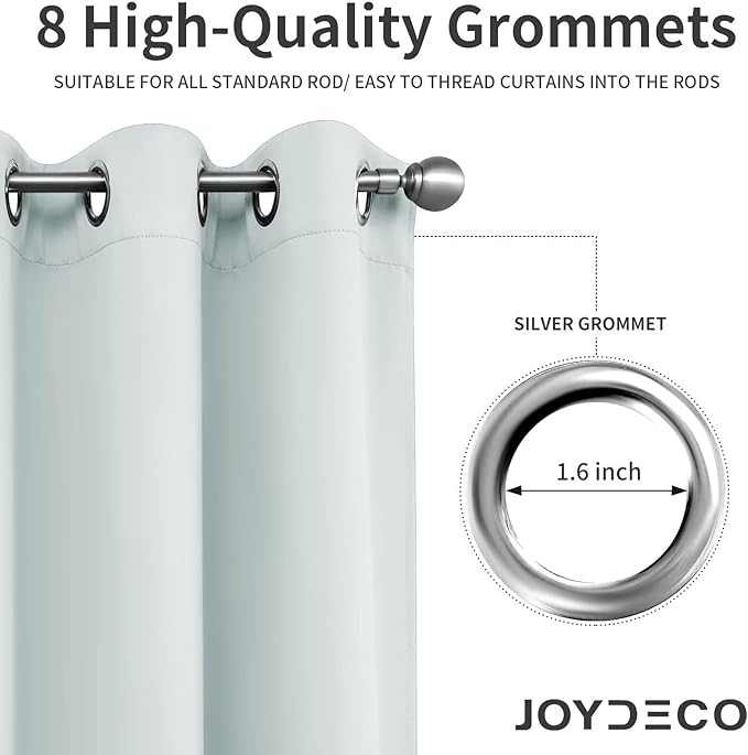 Joydeco Greyish White Custom Solid Single Blackout Curtain - Image 5