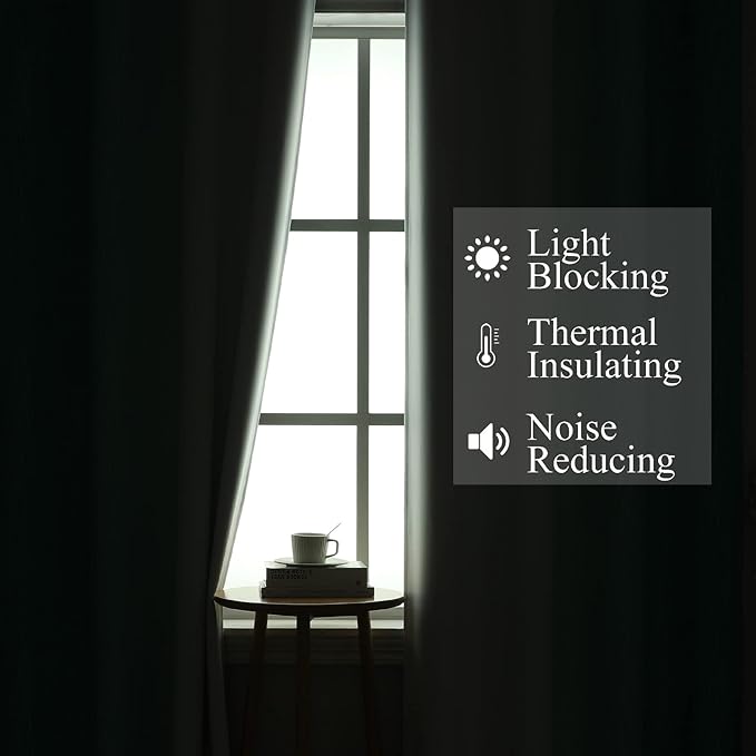 Estelar Textiler Teal and Greyish White Room Darkening Blackout Curtains 84 - Image 3