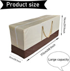 68" Extra Large Waterproof Outdoor Cushion Storage Bag – Heavy Duty Patio Furniture Cover with Zipper,Handles for Pool Decor,Christmas Tree Storage & Moving (173x76x51cm) (Beige And Brown)