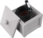 Mayne Cord Storage Bin, Outdoor Cable Management Box, White