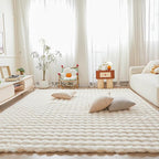 Creamy White Rabbit Plush Rug 8'x10', Fluffy Faux Fur Shaggy Area Rug by CHOVY