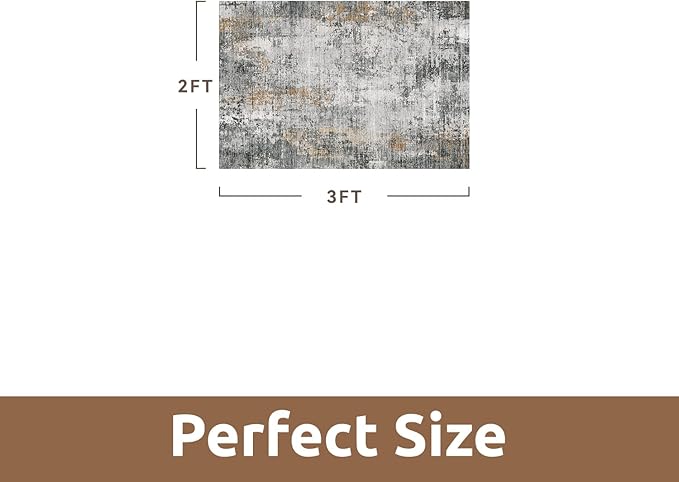 2 x 3 Small Area Rug Indoor Entryway Rug Machine Washable Non Slip Low Pile - Image 2