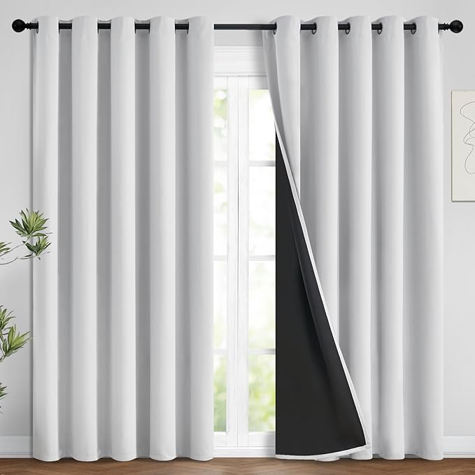 Yakamok 100% Blackout Curtains 84 Inches Long, 2 Thick Layers Heat and Full by Yakamok