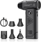Foretoo Compressed Air Duster,130000RPM Super Power LED Display Electric Air Duster with Extended Runtime,Rechargeable Air Blower for Home,Camera,Car,Computer,Keyboard