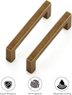 Ravinte Antique Brass Cabinet Handles Solid Cabinet Pulls 3 Inch CC, 5 Pack