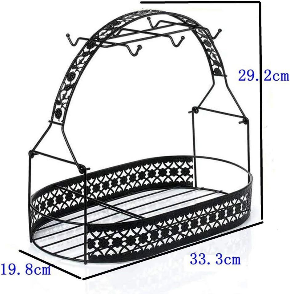 Mug Holder Coffee Cup Rack Stand - Wrought Iron Mug Rack Tea Set Organizer