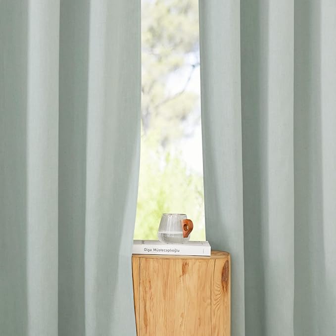 NICETOWN Thick Linen Blend Curtains Flax Textured - Image 5