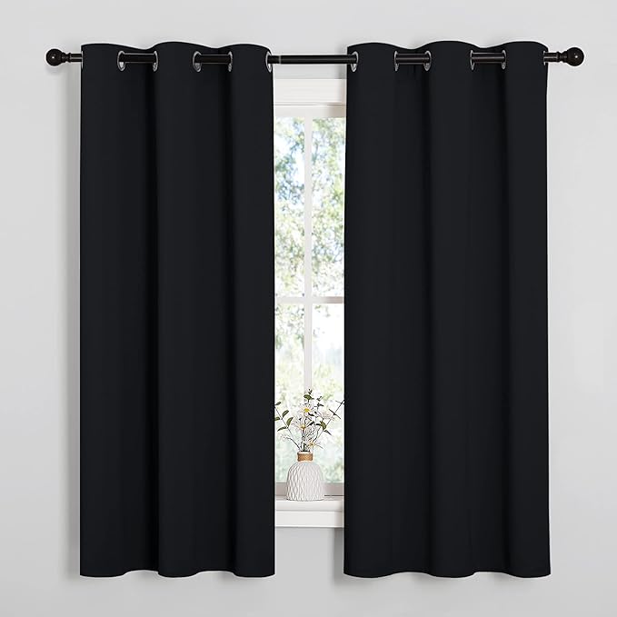 NICETOWN Pitch Black Solid Thermal Insulated Grommet Blackout Curtains/Drapes - Image 2