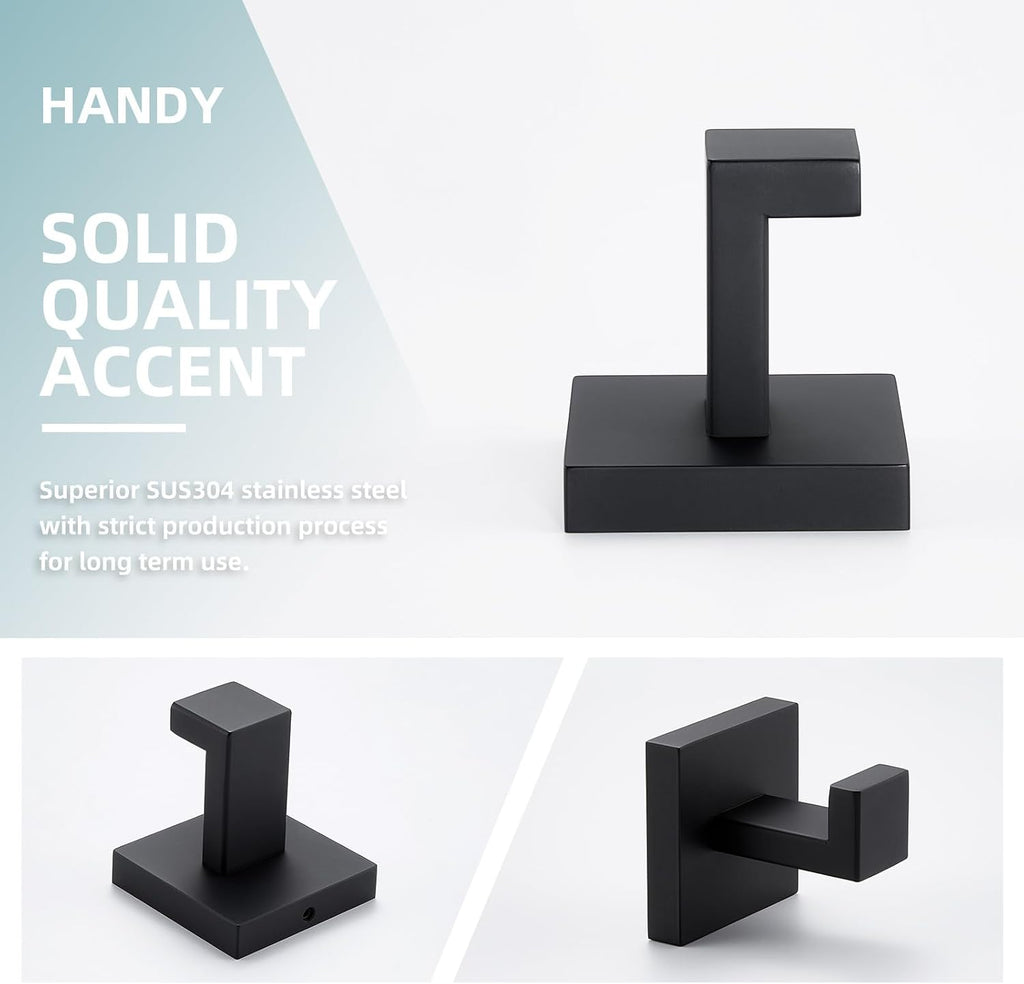 Angle Simple Towel Hook Matte Black, Coat Robe Hook, Bathroom Towel Hanger
