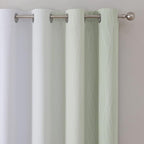 Estelar Textiler Sage and Grayish White Blackout Curtains 108 Inches Long - Image 4