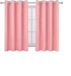 LEMOMO Blackout Curtains 66 x 54 Inch Long Pink Curtains Set of 2 Panels Room - Image 2
