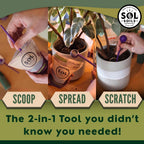 Sol Soils Sol Biotics 2-in-1 Teaspoon and Repotting Soil Pick - Measuring Scoop for Soil Amendments with Plant Repotting Tool for Root Cleaning and Indoor Plant Care