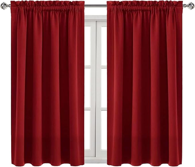 DWCN Christmas Burgundy Room Darkening Blackout Curtains - Image 9