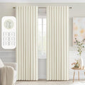 MIULEE Cream Back Tab Blackout Curtains 72 Inches Long 2 Panels Set by MIULEE