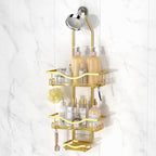 Adjustable Shower Caddy Hanging Rustproof Shower Organizer, Gold