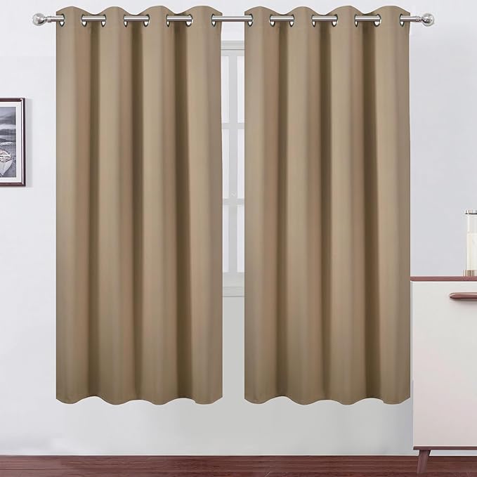 LEMOMO Natural Thermal Blackout Curtains/52 x 72 Inch/Set of 2 Panels Room by Lemomo