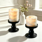 TeaLight Candle Holder Marble Pillar Hurricane Table Centerpiece Home Decor