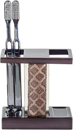 Creative Scents Dahlia Brown 4 Piece Bathroom Accessories Set