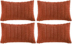 Fancy Homi 4 Packs Boho Burnt Orange Fall Decorative Throw Pillow Covers 12x20 by Fancy+Homi