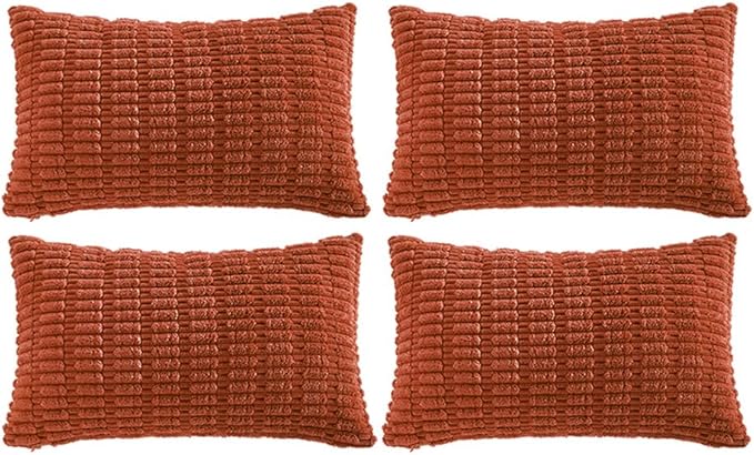 Fancy Homi 4 Packs Boho Burnt Orange Fall Decorative Throw Pillow Covers 12x20 by Fancy+Homi