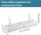 Under Desk Cable Management Tray, No Drill Mesh Cable Tray Cord Organizer