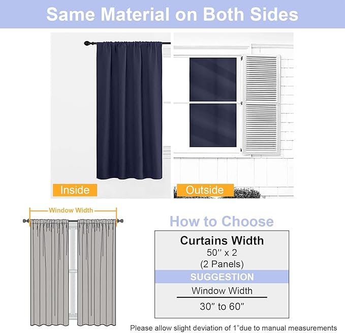 Simplebrand Ava Navy Blue Blackout Curtains - Image 8