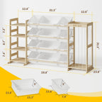 Large Kids Toy Storage Organizer with 12 Plastic Bins, 59 inch