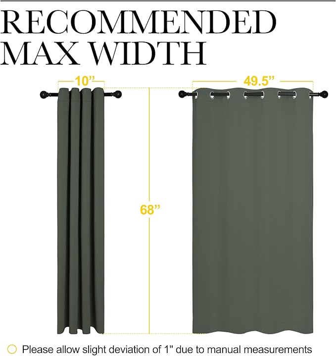 NICETOWN Thermal Insulated Curtains Blackout Draperies, Window Treatment Solid - Image 7