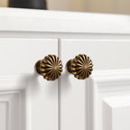 Antique Brass Cabinet Knobs，10 Pack Solid Drawer Pulls for Dressers
