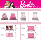 Franco Barbie Barbiecore Bedding Super Soft Comforter and Sheet Set with Sham, 5 Piece Twin Size, College Dorm Essentials (Official Licensed Product)