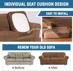 H.VERSAILTEX Real Velvet Plush 3 Piece Stretch Sofa Covers Couch Covers - Image 5