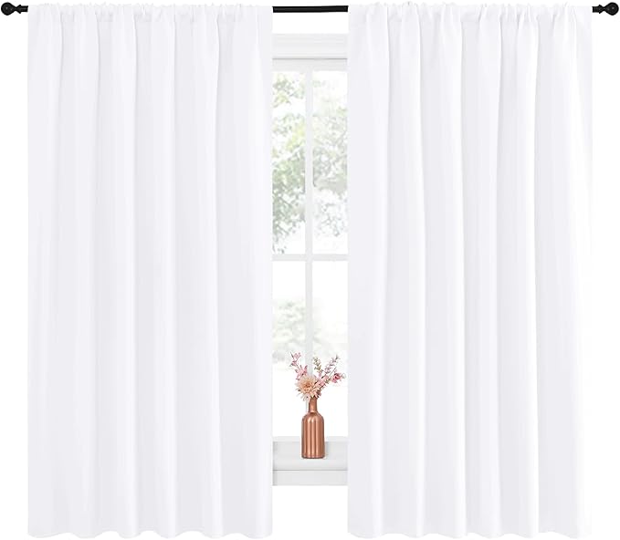 NICETOWN White Curtains, 50% Light Blocking Curtain Panels - Image 2