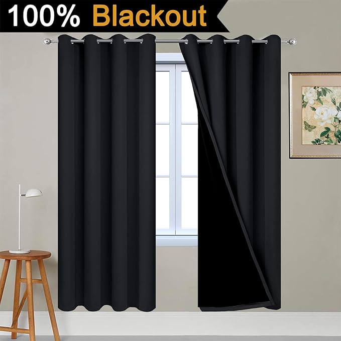 Yakamok 72 Inch Length 100% Blackout Curtains - Image 2