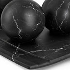 Creative Scents Black Marble Look Home Decor Bowl and Orb Set - Coffee Table Decor for Living Room - Centerpiece Table Decorations for Dining Table, Kitchen Counter, Foyer - Elegant House Decoration