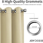 Joydeco Beige Custom Solid Single Blackout Curtain - Image 5