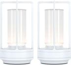 Rechargeable Cordless Small Metal Table Lamp, Stepless Dimming, 3-Color
