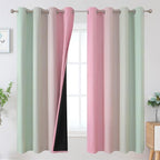 Estelar Textiler Ombre Sage Green and Pink Blackout Curtains 63 Inch Length 2 by ESTELARTEXTILER