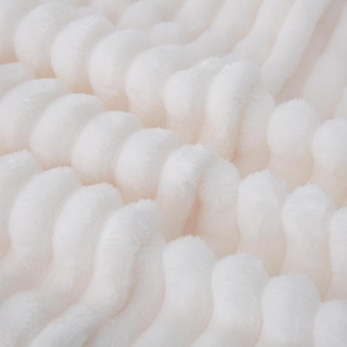 White Fleece Throw Blanket 50”×70” - Image 5