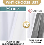 H.VERSAILTEX White Linen Blackout Curtains Durable Thick Textured Linen Look - Image 4