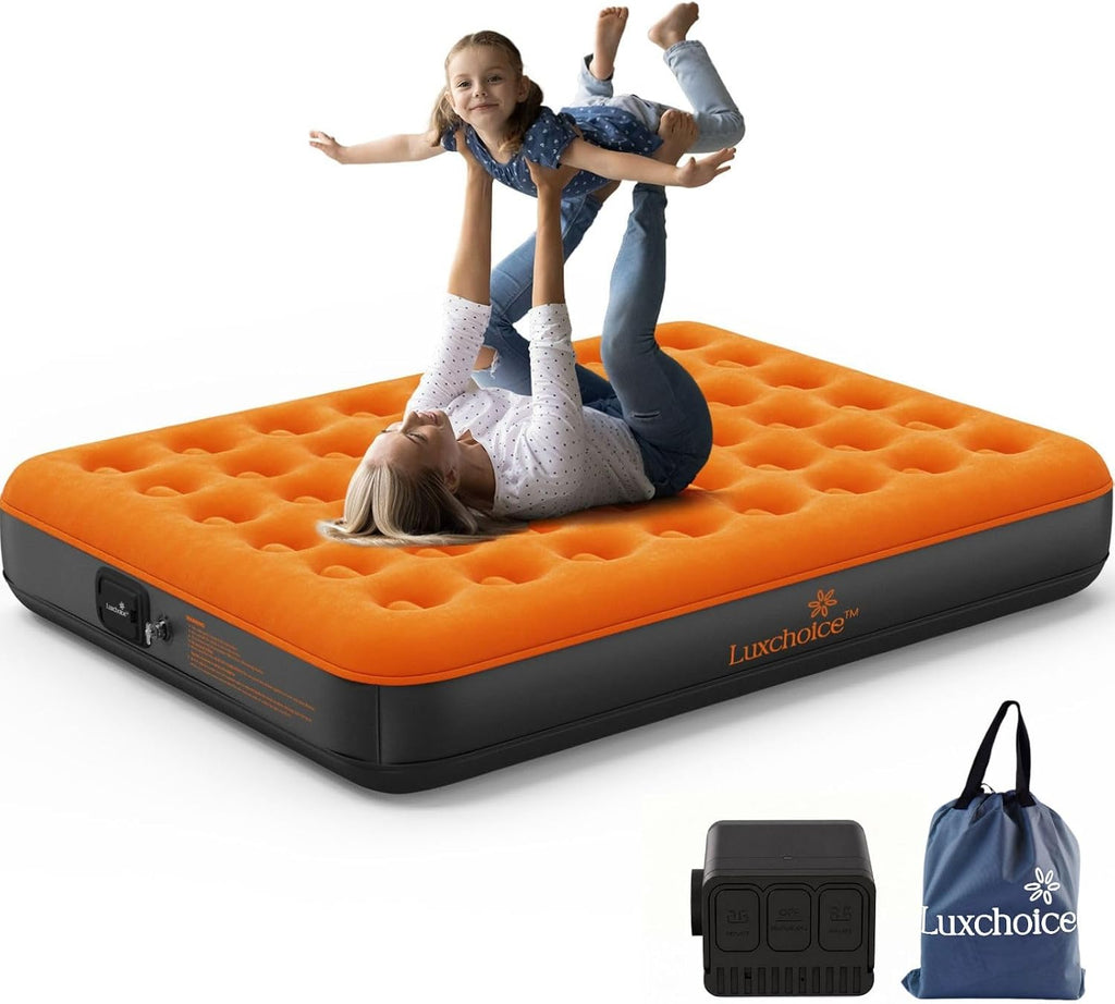 Luxchoice Air Mattress Queen with Cordless Pump 9'' Camping Air Mattress
