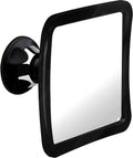 MIRRORVANA Fogless Shower Mirror for Shaving with Upgraded Suction, Anti Fog Shatterproof Surface and 360° Swivel, 1X Magnifying, 6.3 x 6.3 Inch (Black)