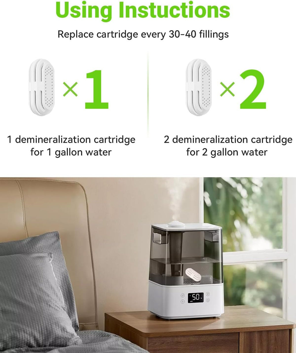 8 Pack Demineralization Cartridge Compatible with All LEVOIT Top Fill Humidifiers, Humidifier Water Cleaners, Efficiently Reduce Dust & Odor
