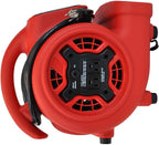 XPOWER P-230AT Mini Mighty 1/4 HP 925 CFM Centrifugal Air Mover, Carpet Dryer, Floor Fan, Blower, Stackable, Daisy Chain, for Water Damage Restoration, Janitorial, Plumbing, Home Use, Red