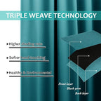 NICETOWN Peacock Teal 100% Blackout Lined Curtains, 2 Thick Layers Completely - Image 6