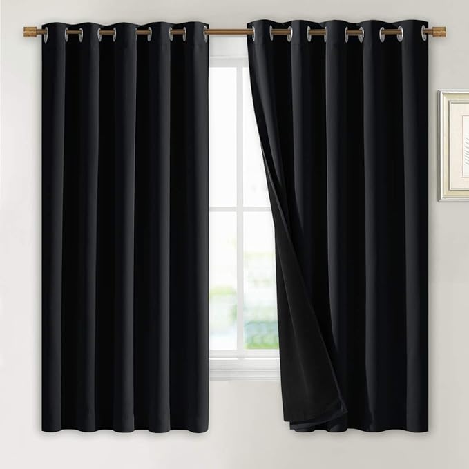 NICETOWN Complete 100% Blackout Curtains, Thermal Insulated & Energy Efficiency by NICETOWN